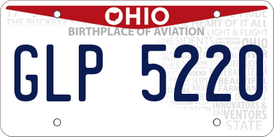 OH license plate GLP5220