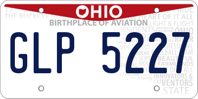 OH license plate GLP5227