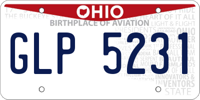 OH license plate GLP5231
