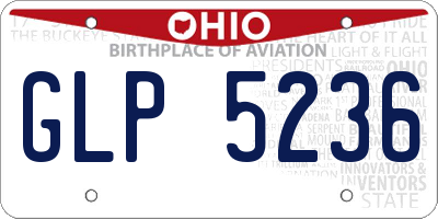 OH license plate GLP5236