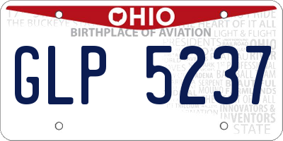 OH license plate GLP5237