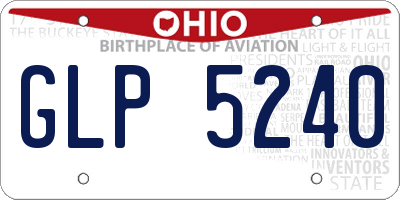 OH license plate GLP5240