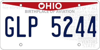 OH license plate GLP5244