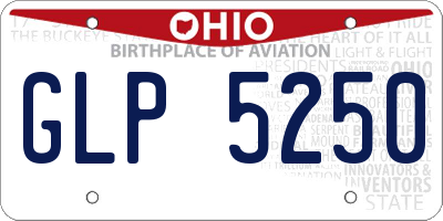 OH license plate GLP5250