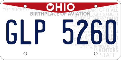 OH license plate GLP5260