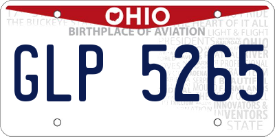 OH license plate GLP5265