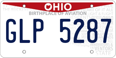 OH license plate GLP5287