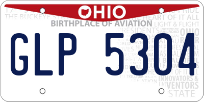 OH license plate GLP5304