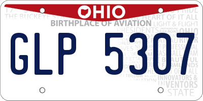 OH license plate GLP5307