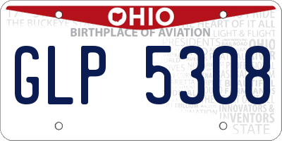 OH license plate GLP5308