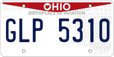 OH license plate GLP5310