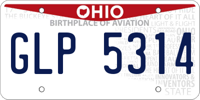 OH license plate GLP5314