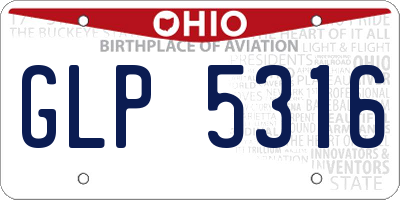 OH license plate GLP5316