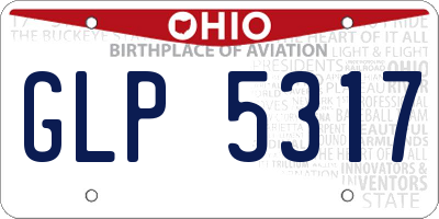 OH license plate GLP5317