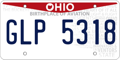 OH license plate GLP5318