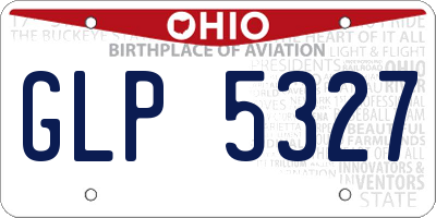 OH license plate GLP5327