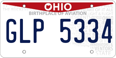 OH license plate GLP5334