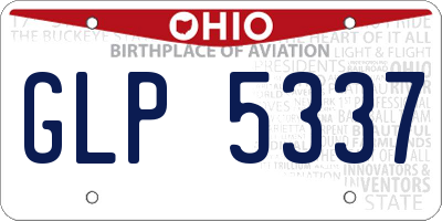 OH license plate GLP5337