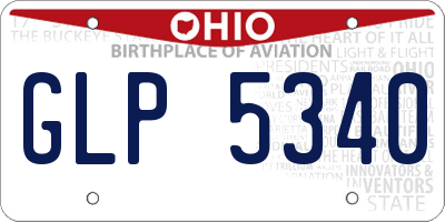 OH license plate GLP5340