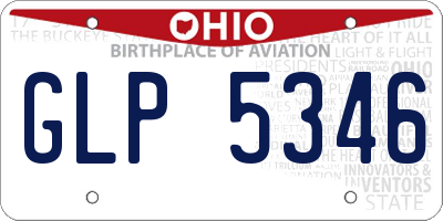 OH license plate GLP5346
