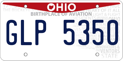 OH license plate GLP5350