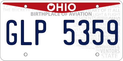 OH license plate GLP5359
