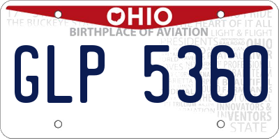 OH license plate GLP5360