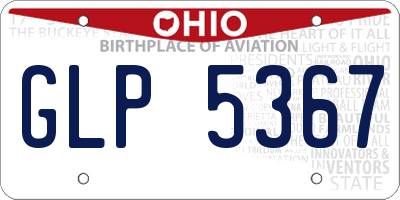 OH license plate GLP5367