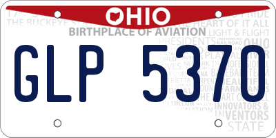 OH license plate GLP5370