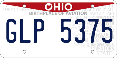 OH license plate GLP5375