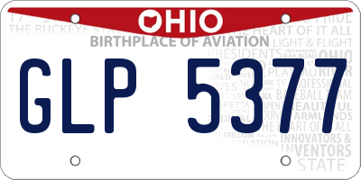 OH license plate GLP5377