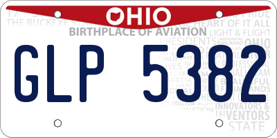 OH license plate GLP5382