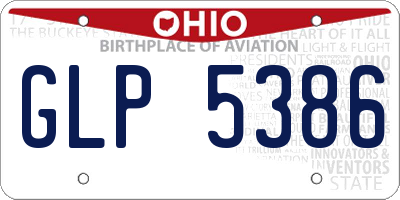 OH license plate GLP5386