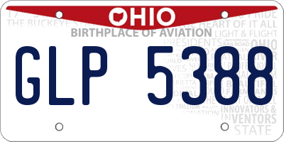 OH license plate GLP5388