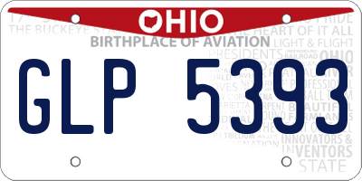 OH license plate GLP5393