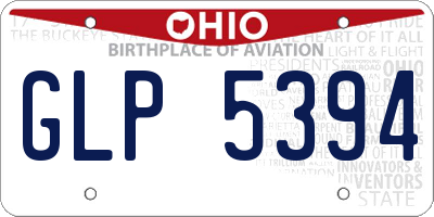 OH license plate GLP5394
