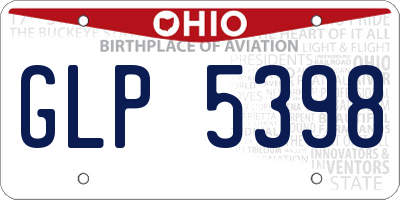 OH license plate GLP5398