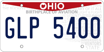 OH license plate GLP5400