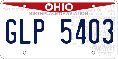 OH license plate GLP5403