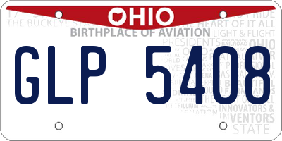 OH license plate GLP5408