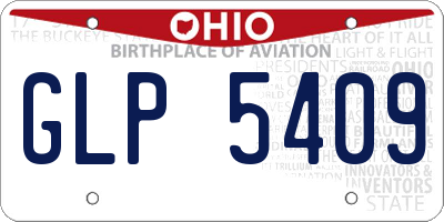 OH license plate GLP5409