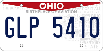 OH license plate GLP5410