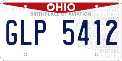 OH license plate GLP5412