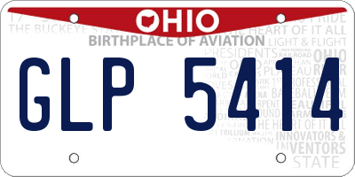OH license plate GLP5414