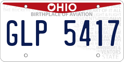 OH license plate GLP5417