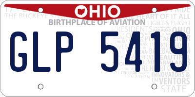 OH license plate GLP5419