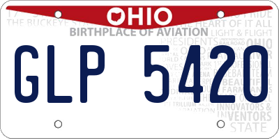 OH license plate GLP5420