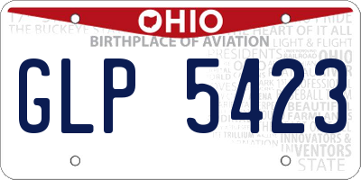 OH license plate GLP5423