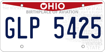 OH license plate GLP5425
