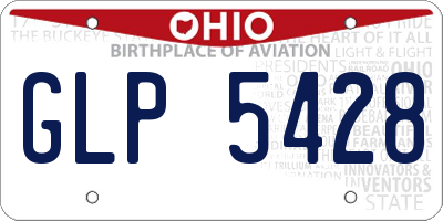 OH license plate GLP5428